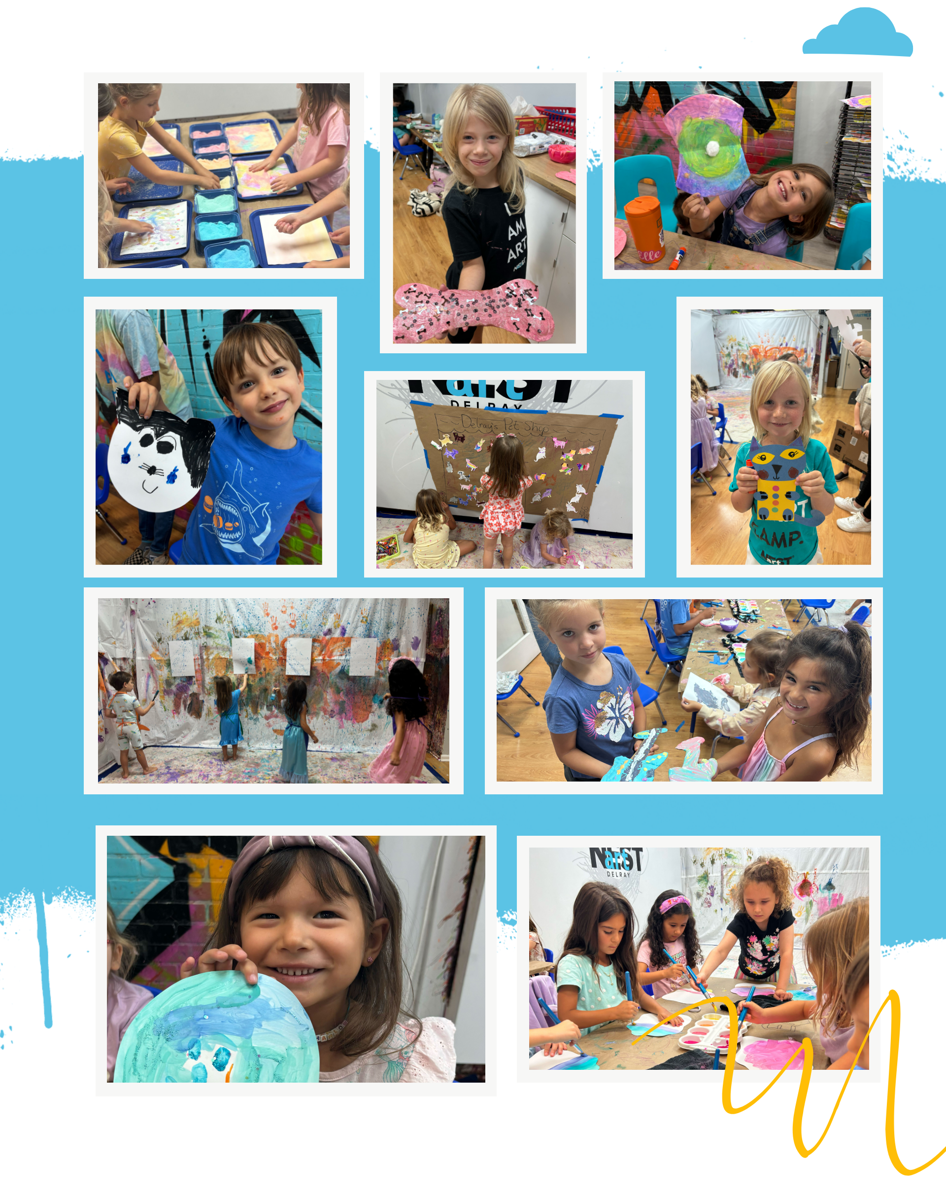 Child creating clay sculpture during camp